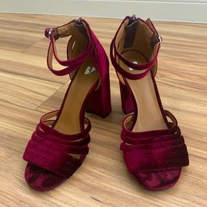Velvet Block Heels